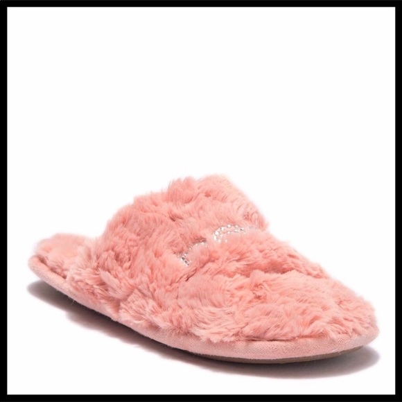BEBE COZY PLUSH CRYSTAL EMBELLISHED SLIPPERS - Picture 8 of 8